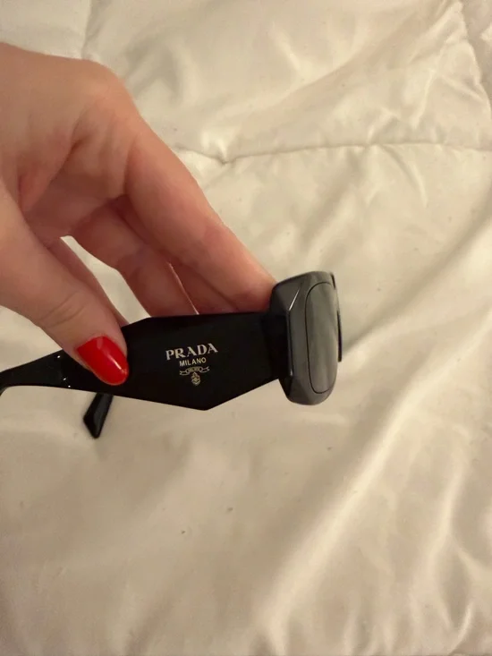 Prada Black Rectangular Sunglasses for Women - Picture 4 of 6